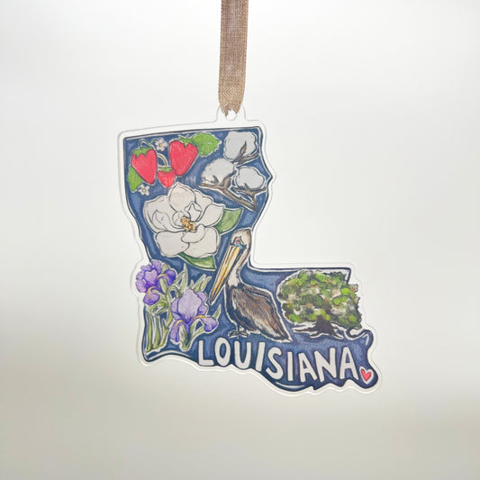 Acrylic Louisiana Favorites Ornament