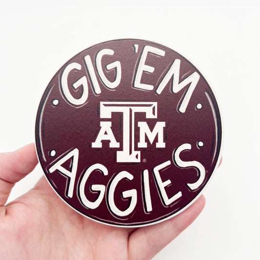 Gig Em Aggies Texas A&M Coaster