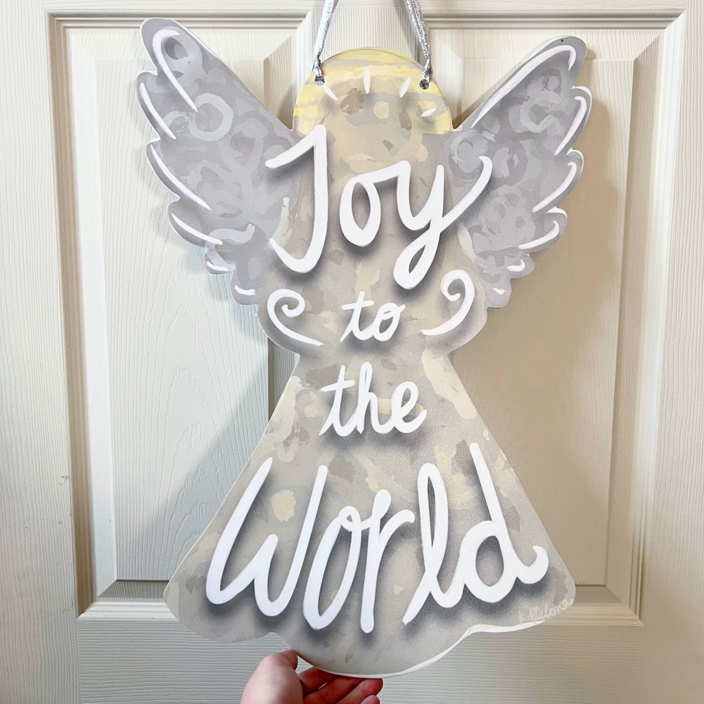 Joy To The World Angel Door Hanger