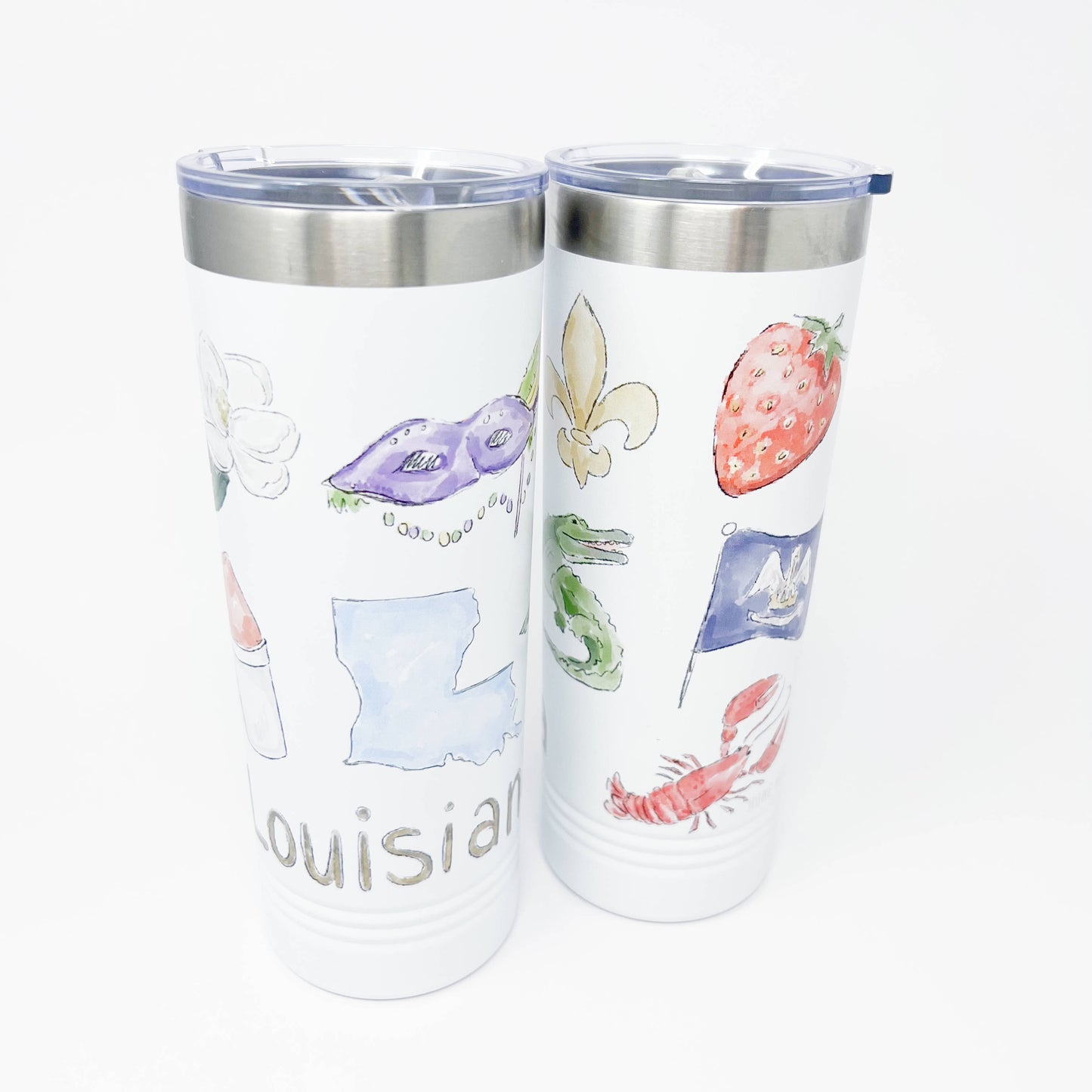 Louisiana Icons Skinny Tumbler 22oz