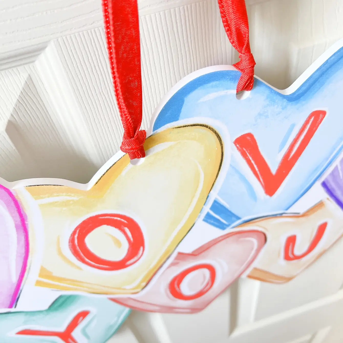 Love You Conversation Hearts Door Hanger