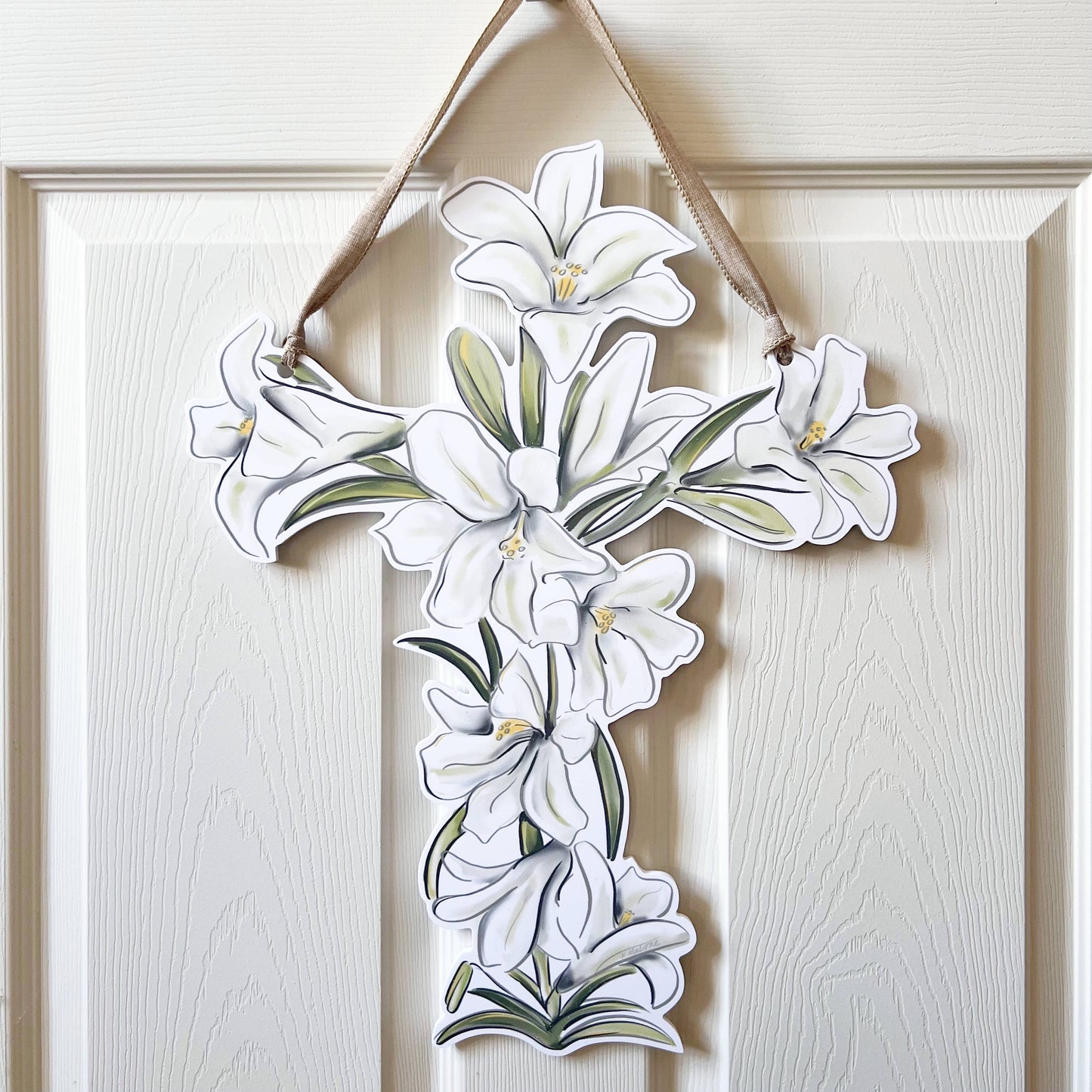 Easter Lily Cross Door Hanger