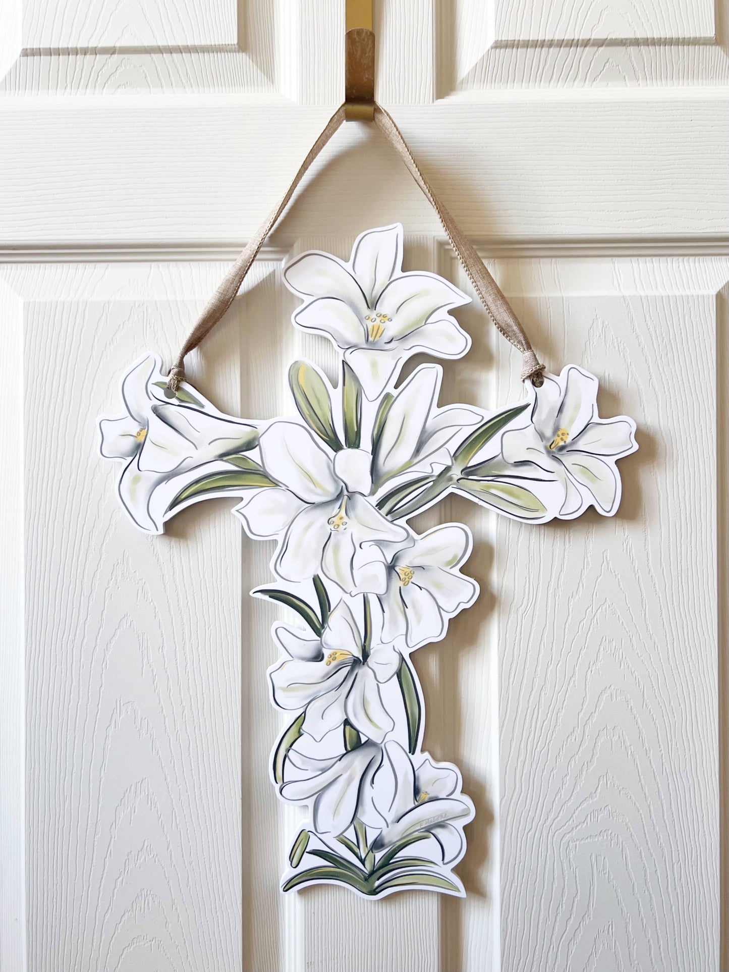 Easter Lily Cross Door Hanger