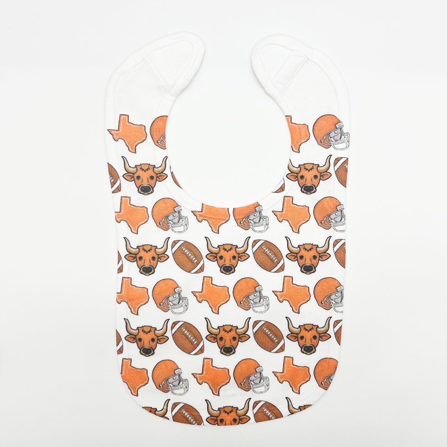 Longhorn Football Baby Bib-Texas Gift New Baby Arrival