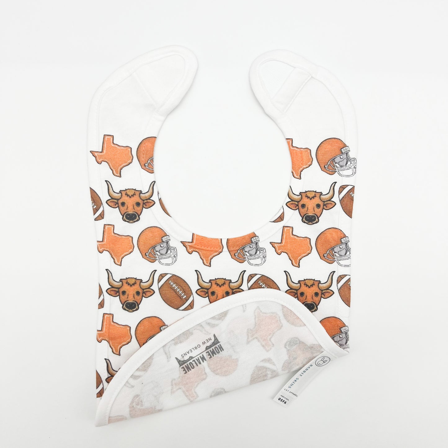 Longhorn Football Baby Bib-Texas Gift New Baby Arrival