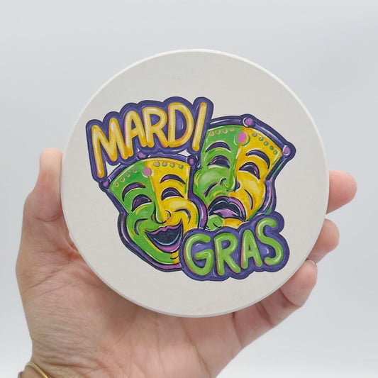 Mardi Gras Comedy Tragedy Masks Coaster