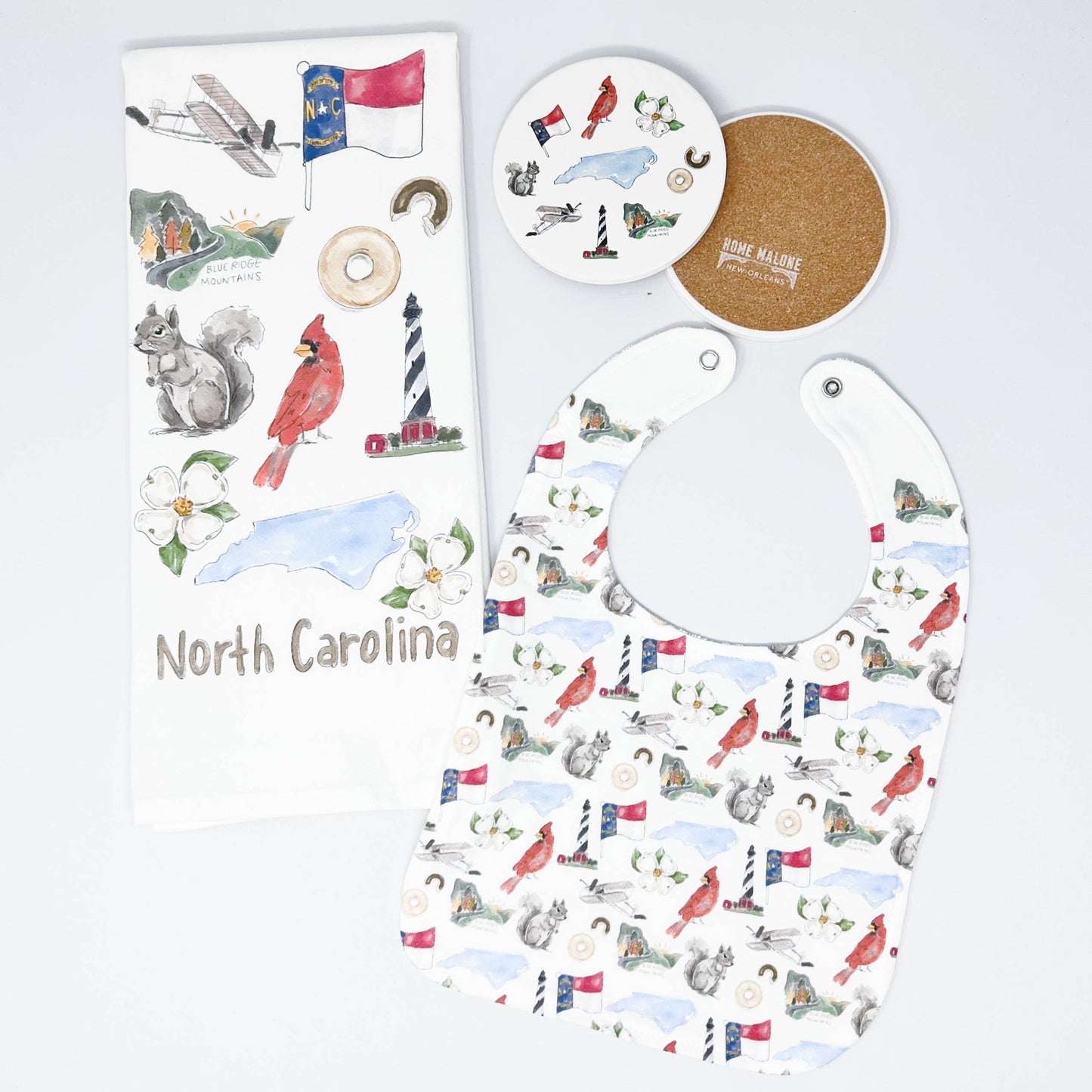 North Carolina Icons Baby Bib