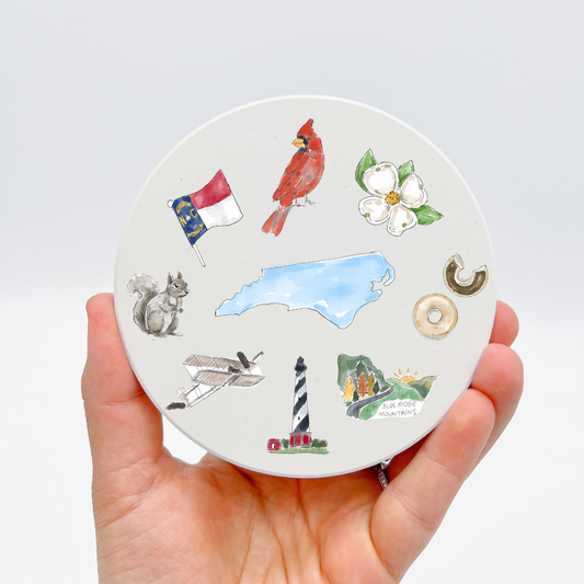 North Carolina Icons Coaster