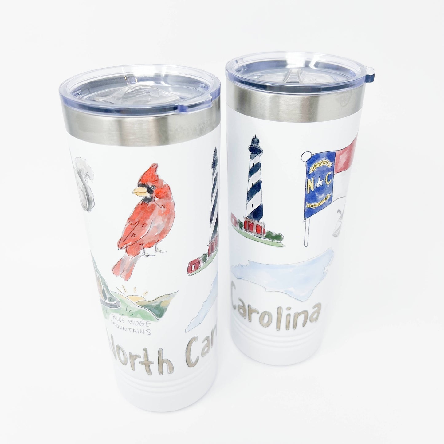 North Carolina Icons Skinny Tumbler 22oz