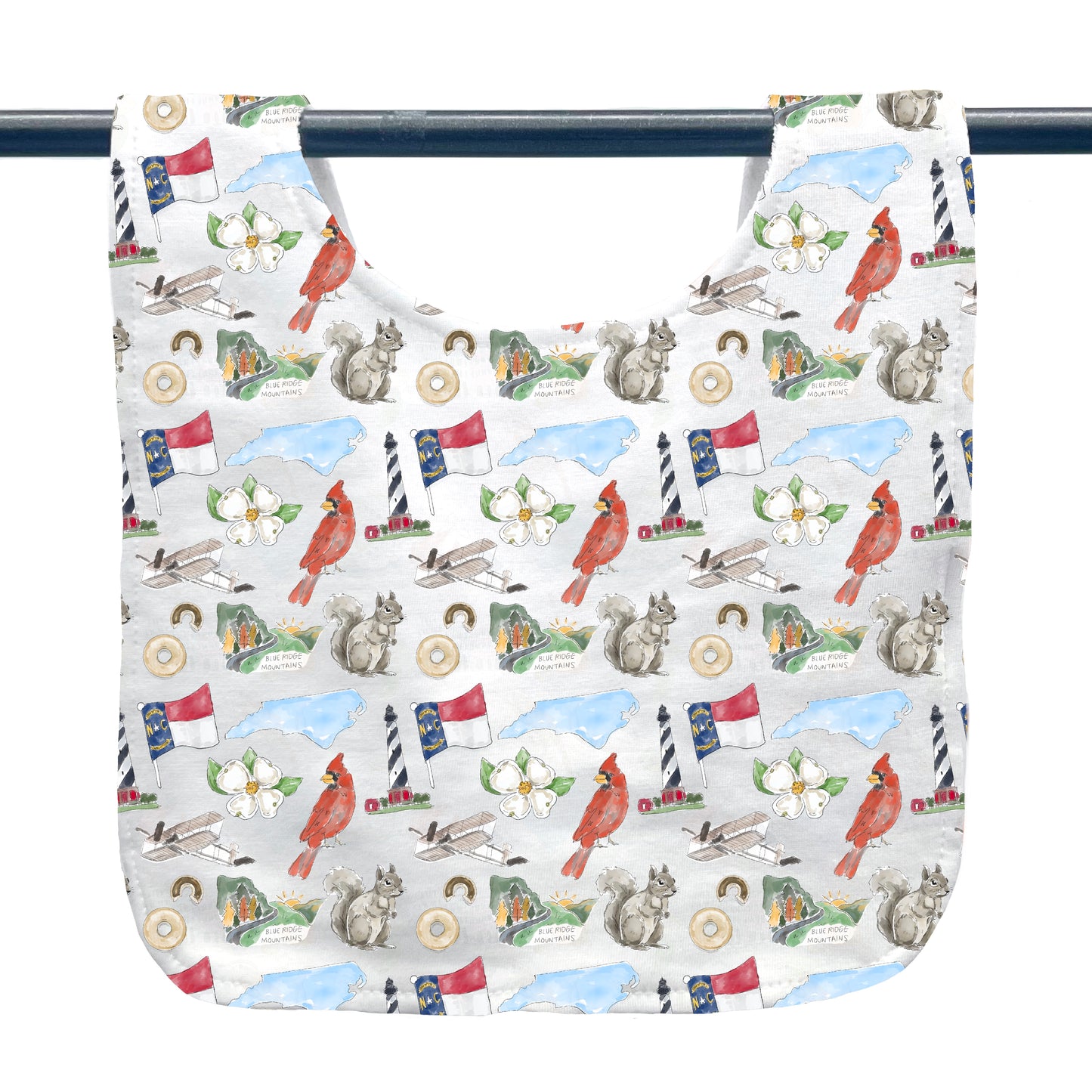 North Carolina Icons Baby Bib