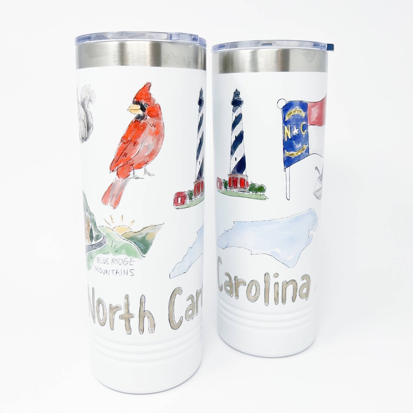 North Carolina Icons Skinny Tumbler 22oz