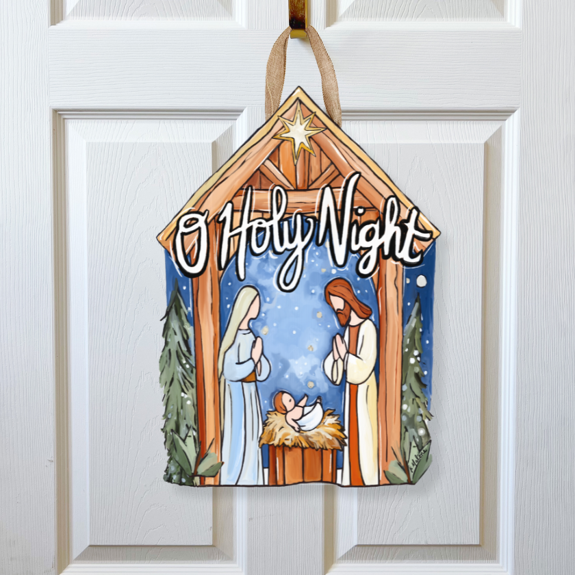 O Holy Night Nativity Door Hanger