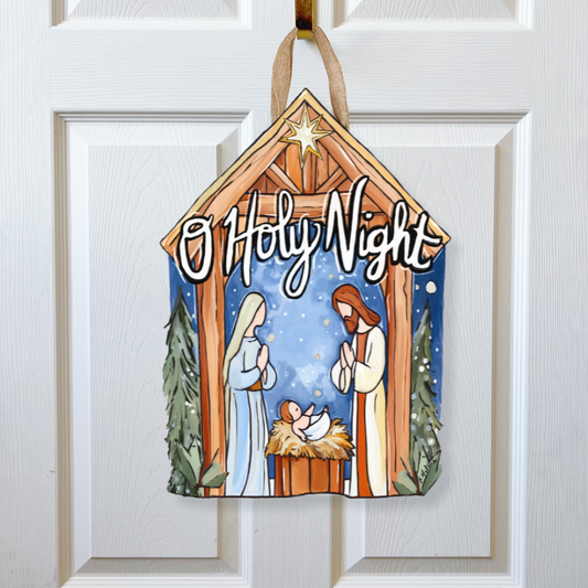 O Holy Night Nativity Door Hanger