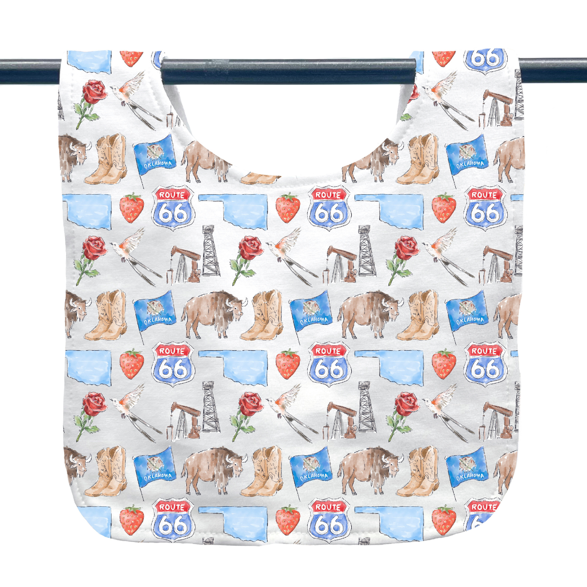 Oklahoma Icons Baby Bib