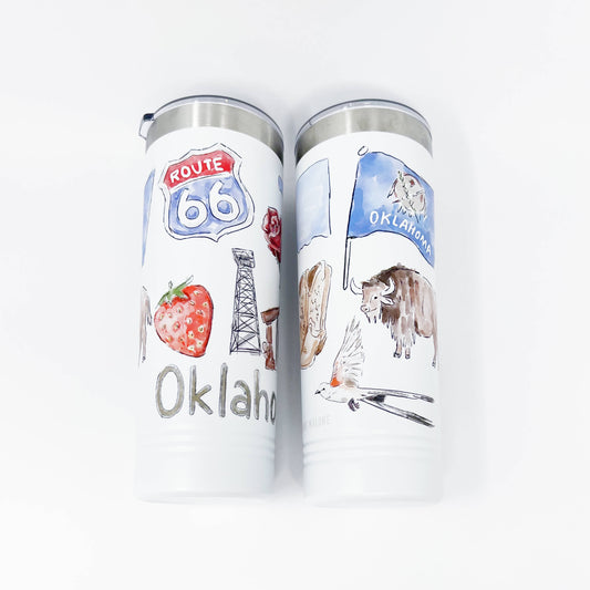 Oklahoma Icons Skinny Tumbler 22oz