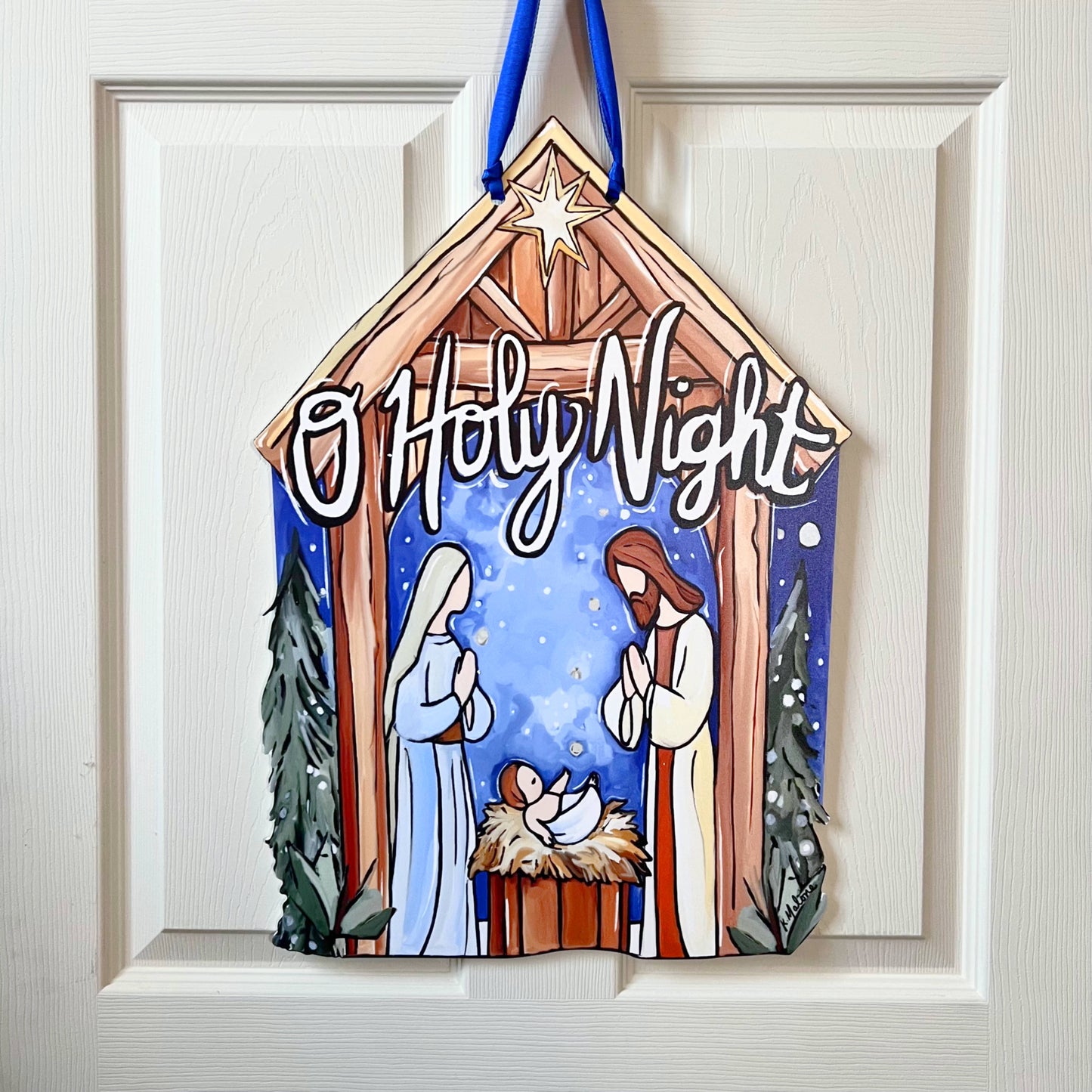 O Holy Night Nativity Door Hanger
