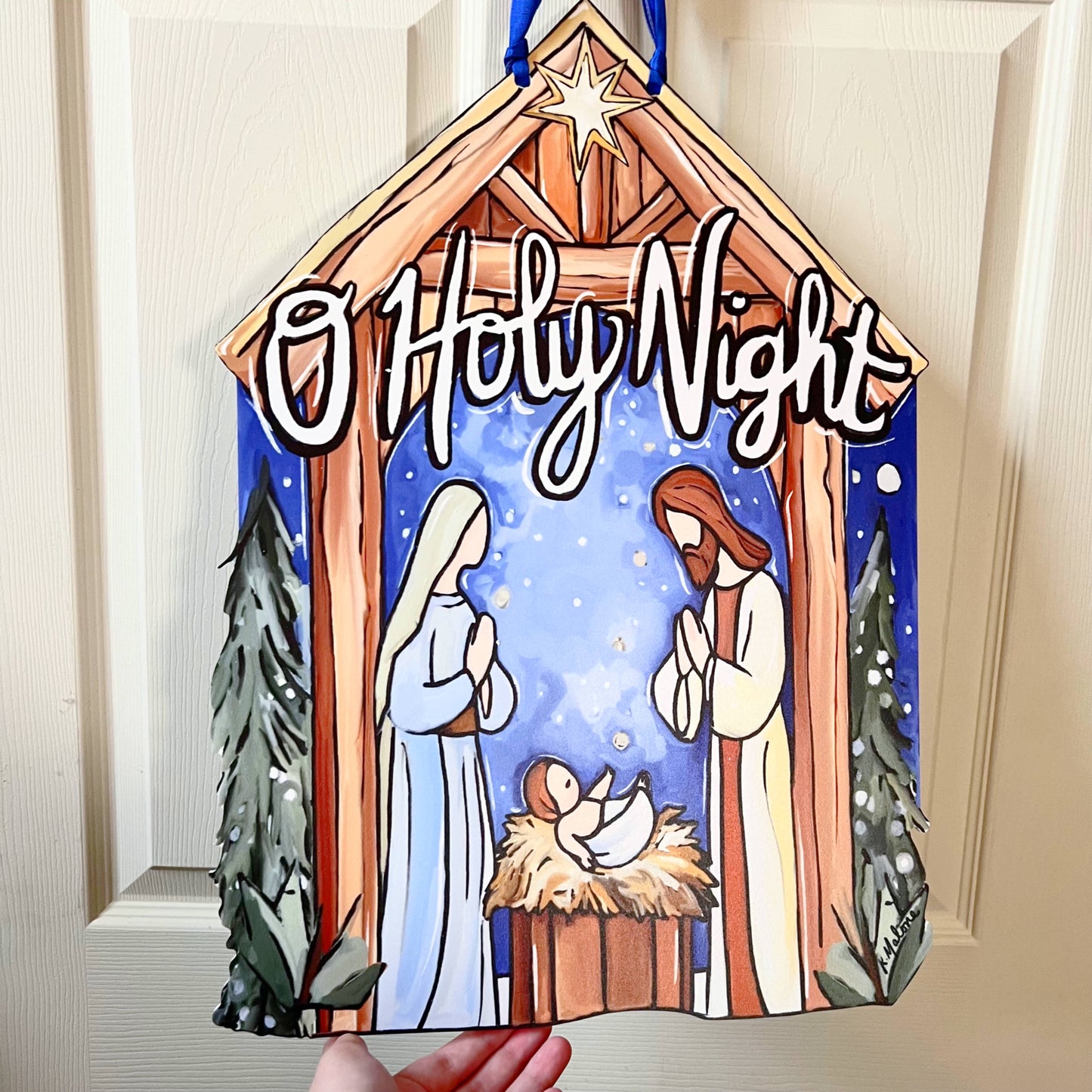 O Holy Night Nativity Door Hanger