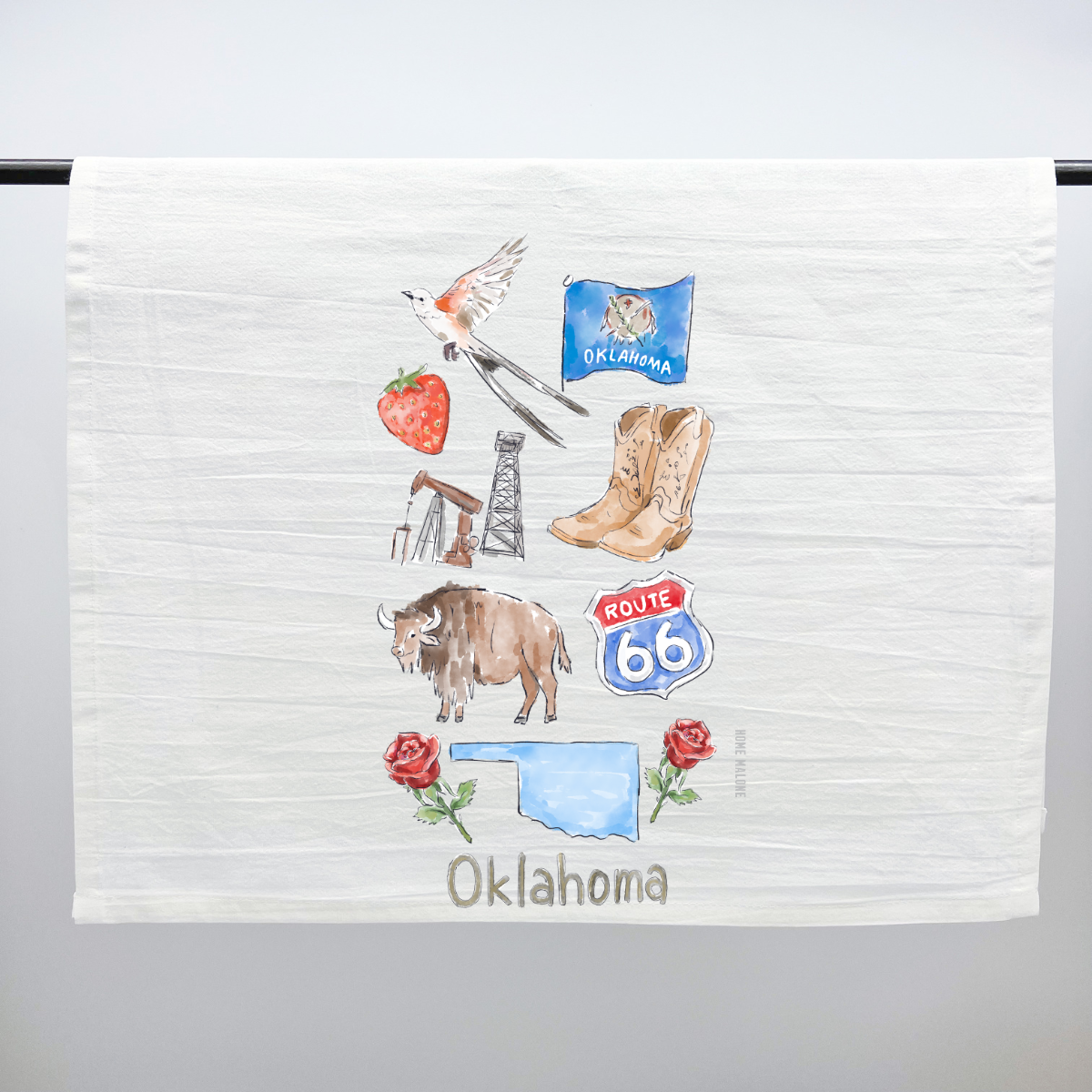 Oklahoma Icons Tea Towel