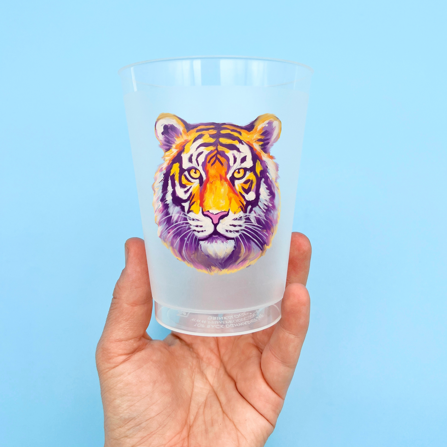 Purple and Gold Tiger Head Party Cup Set