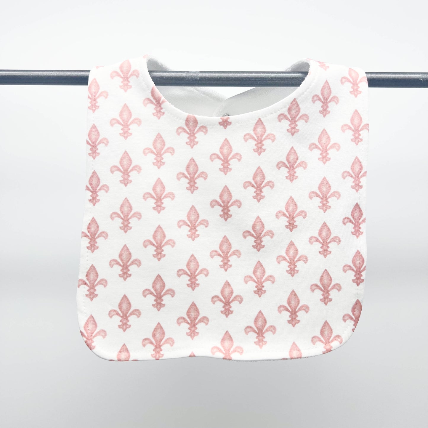 Pink Fleur De Lis Baby Bib