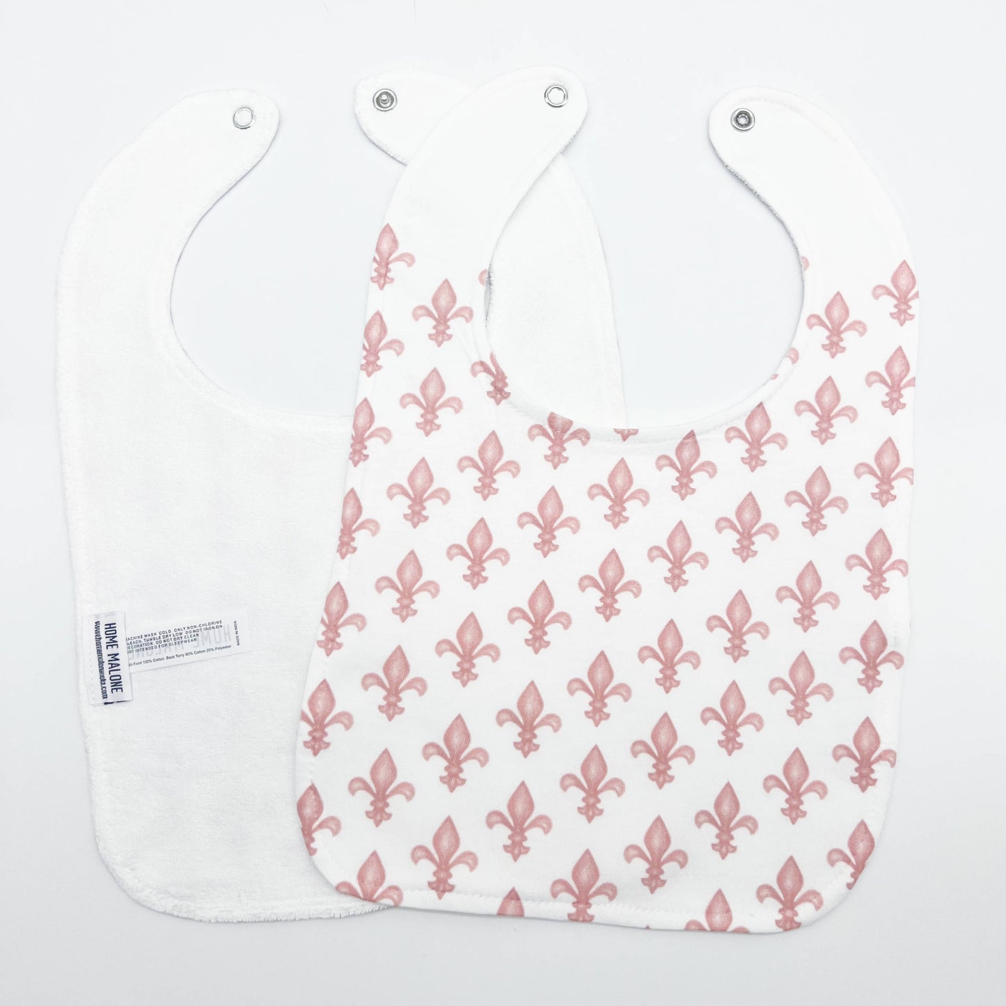 Pink Fleur De Lis Baby Bib