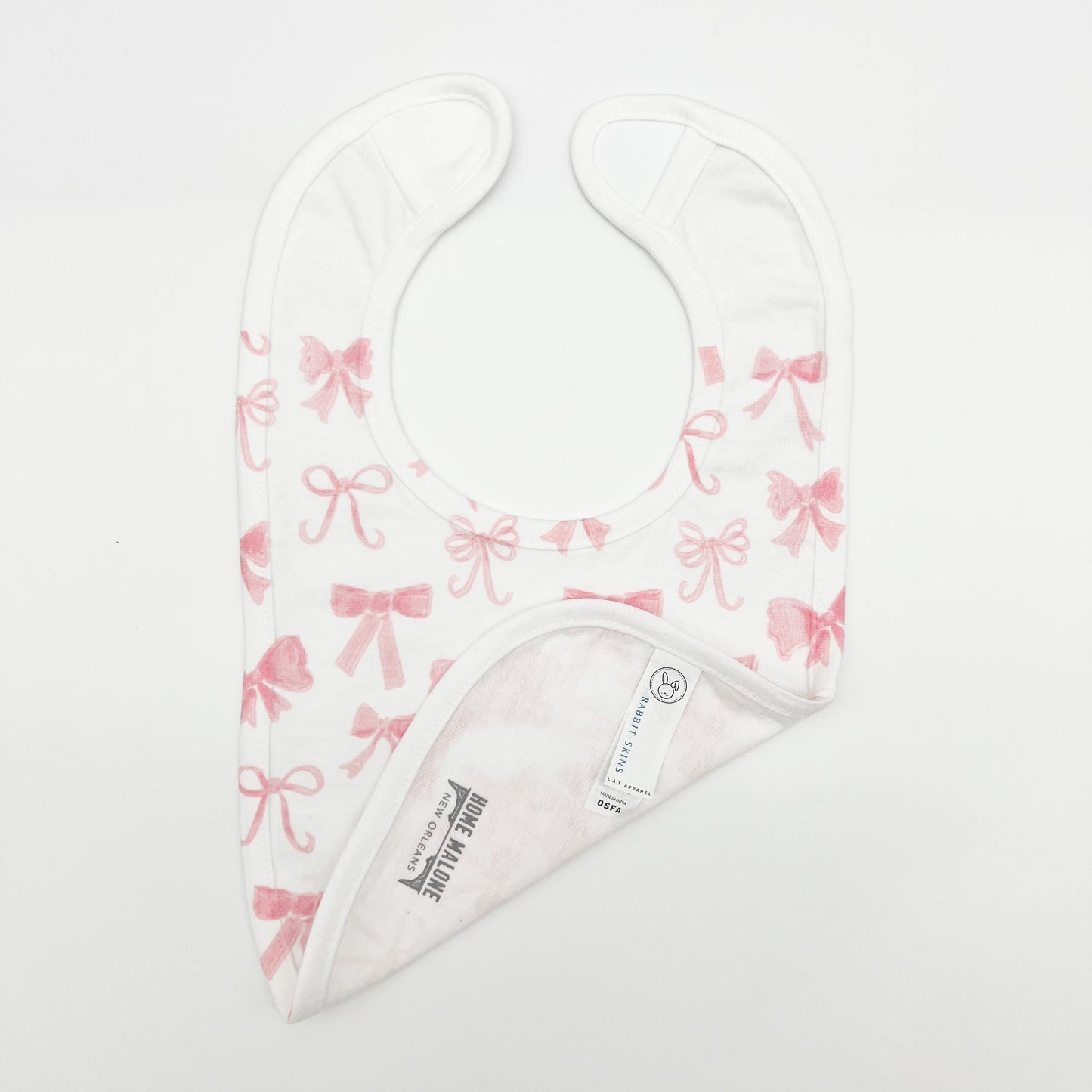 Pink Bows Baby Bib - Shower Gift New Baby Arrival Birthday