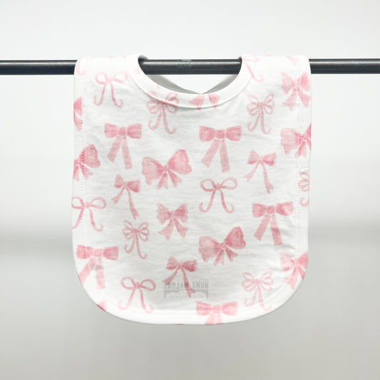 Pink Bows Baby Bib - Shower Gift New Baby Arrival Birthday