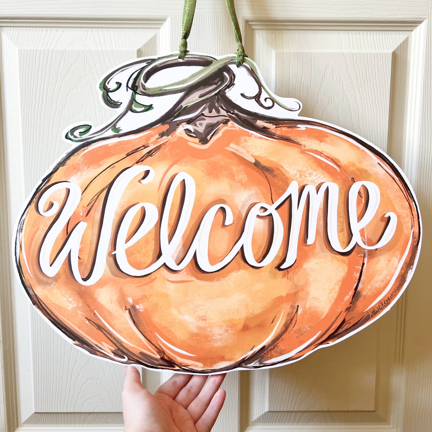 Pumpkin Welcome Door Hanger