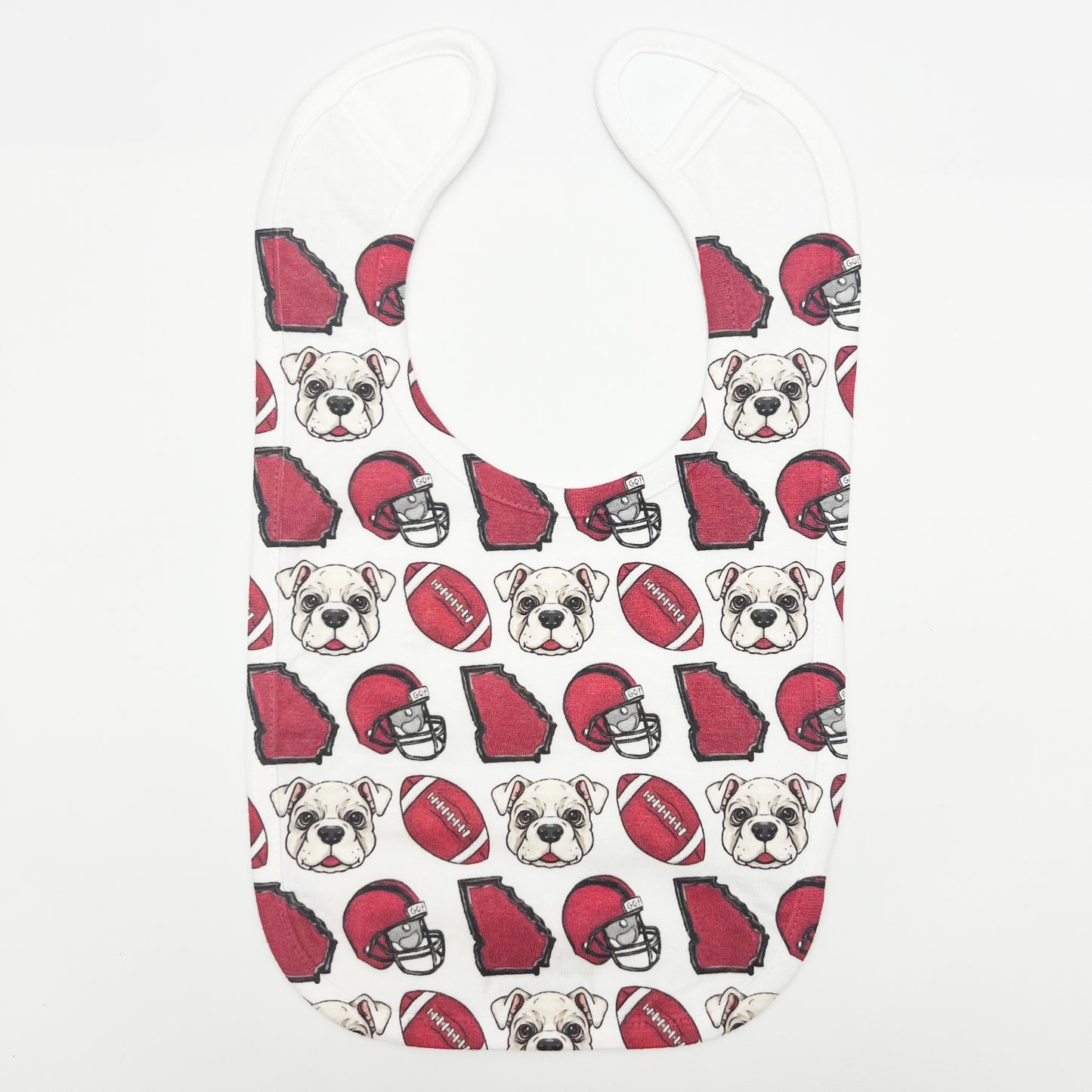 Red Bulldog Football Baby Bib-New Arrival Gift Georgia