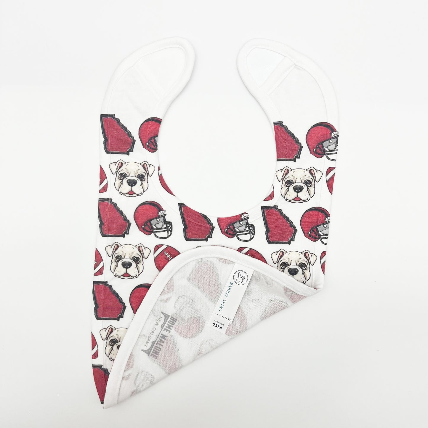 Red Bulldog Football Baby Bib-New Arrival Gift Georgia