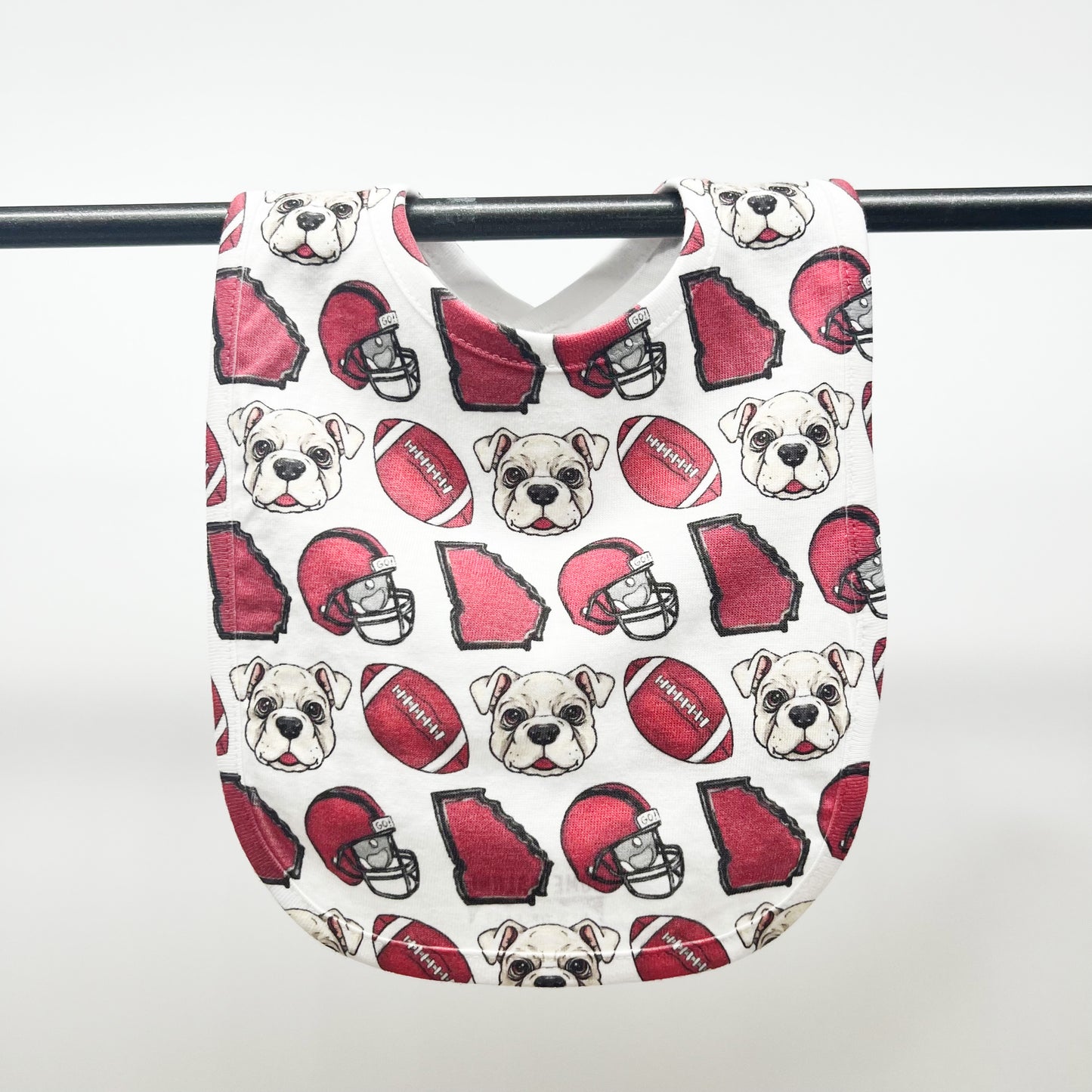 Red Bulldog Football Baby Bib-New Arrival Gift Georgia