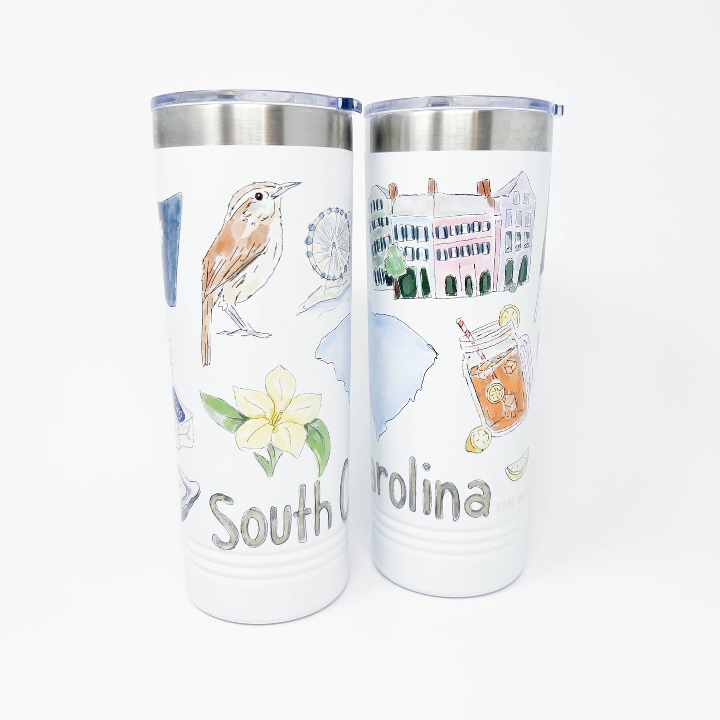 South Carolina Icons Skinny Tumbler 22oz