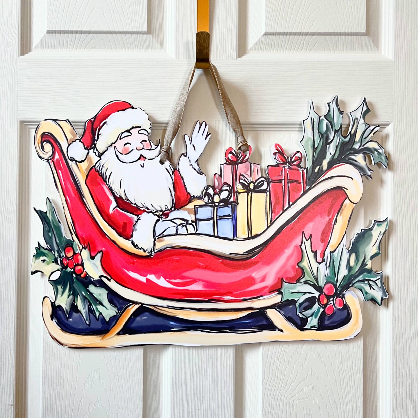 Santa Sleigh Door Hanger