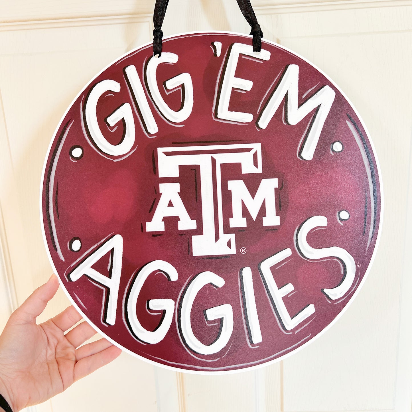 Gig Em Aggies Texas A&M Door Hanger