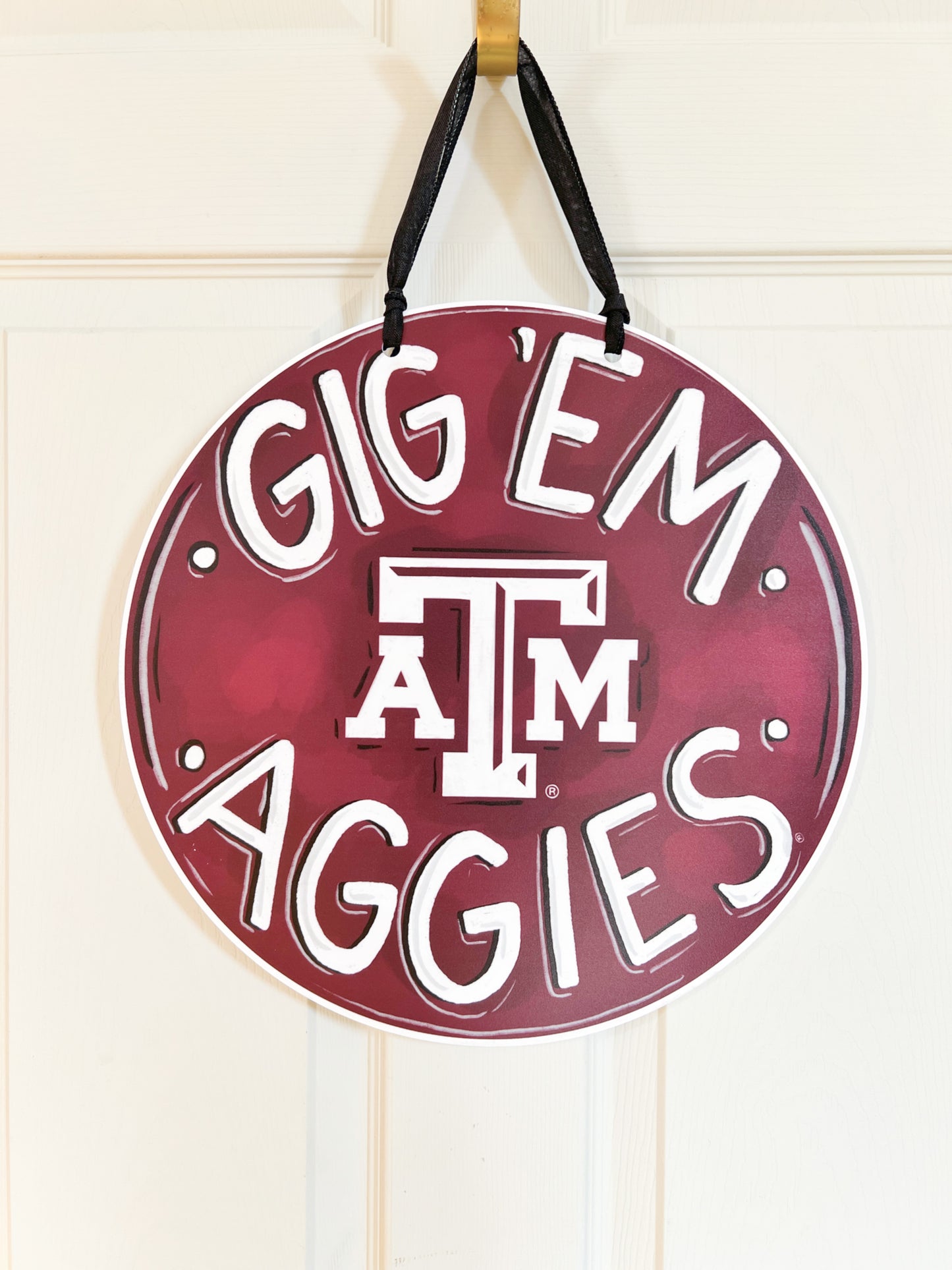 Gig Em Aggies Texas A&M Door Hanger