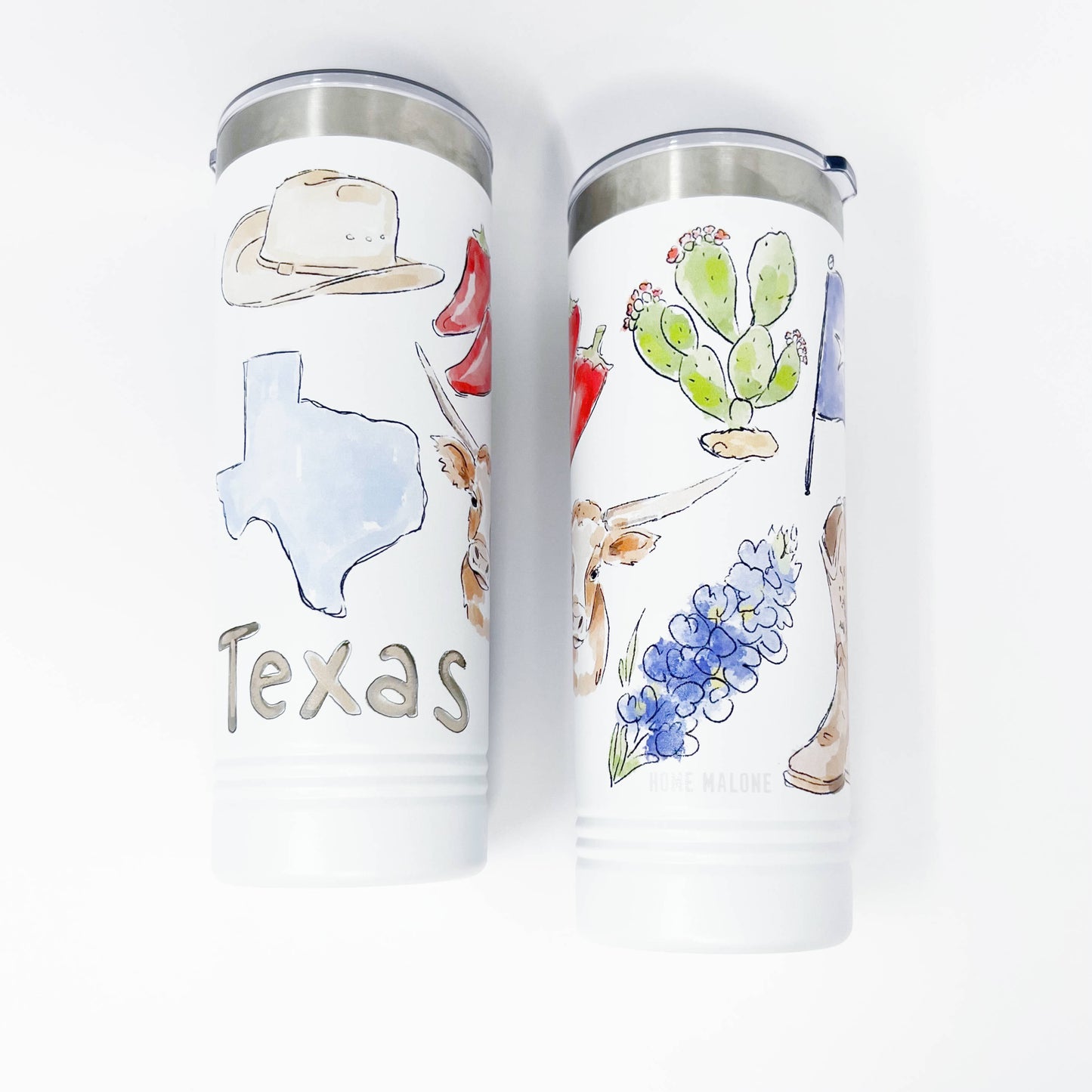 Texas Icons Skinny Tumbler 22oz