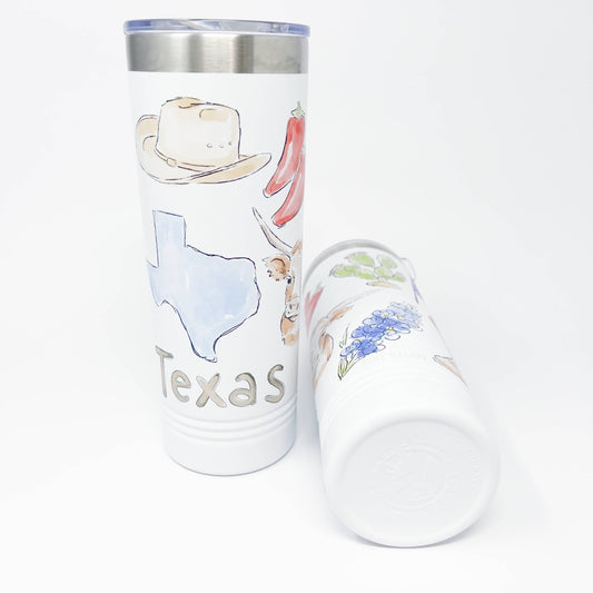 Texas Icons Skinny Tumbler 22oz