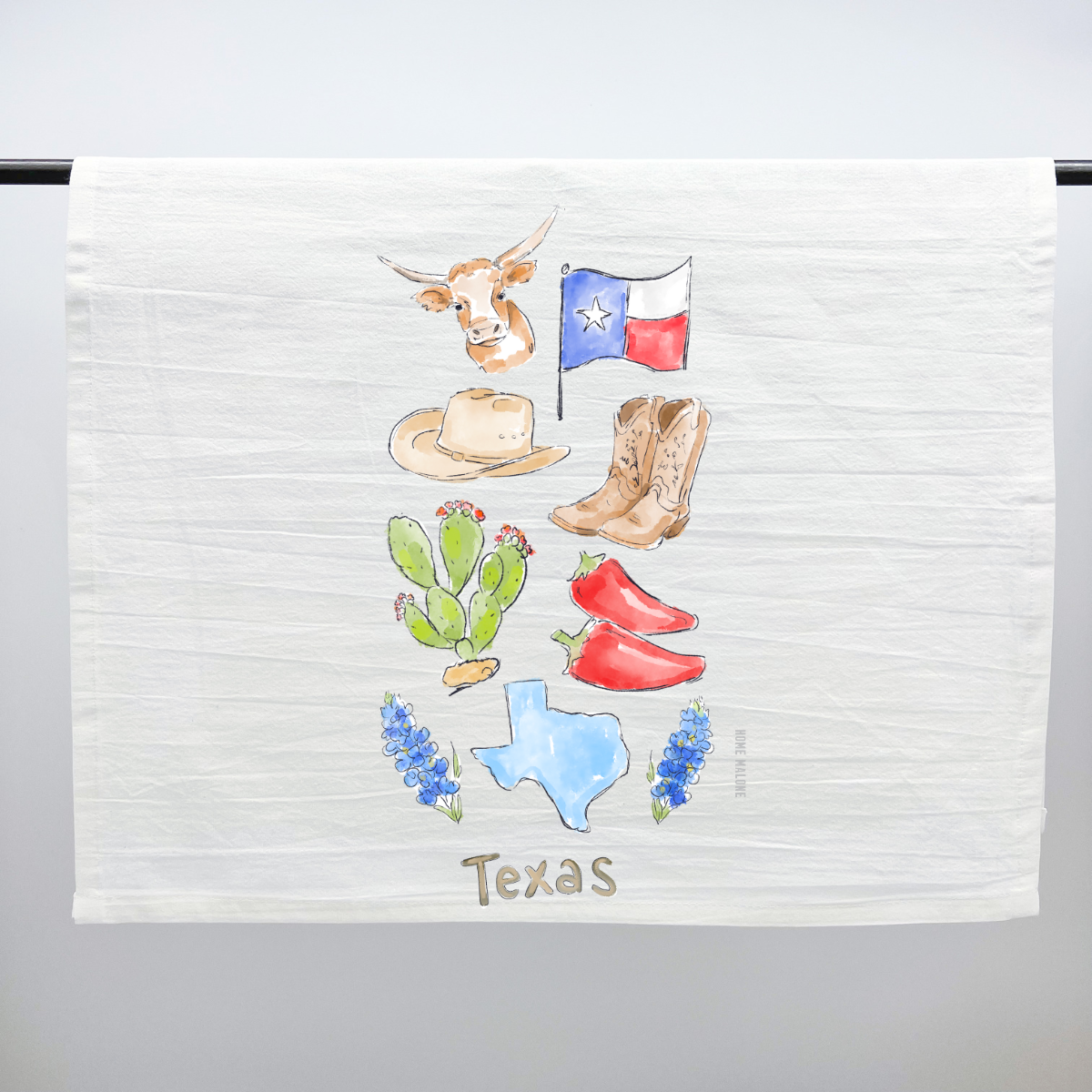 Texas Icons Tea Towel