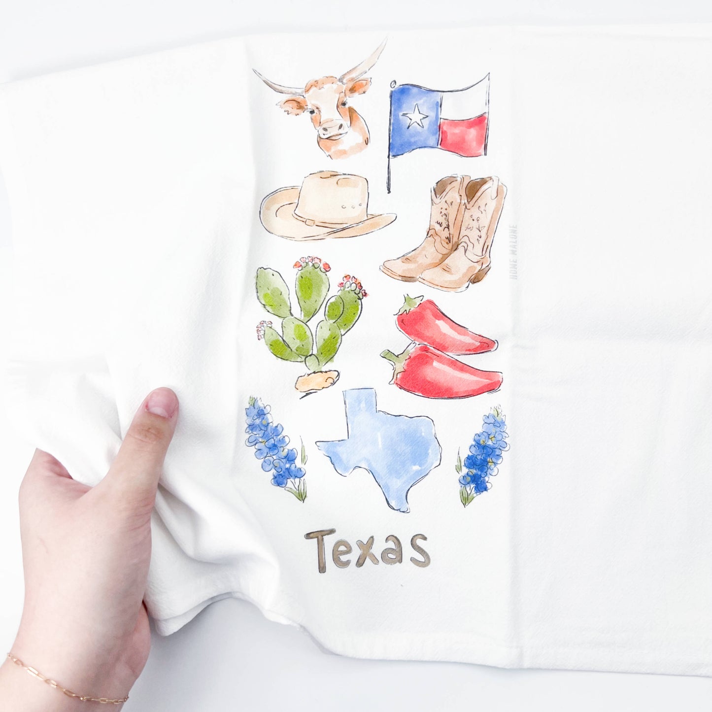 Texas Icons Tea Towel