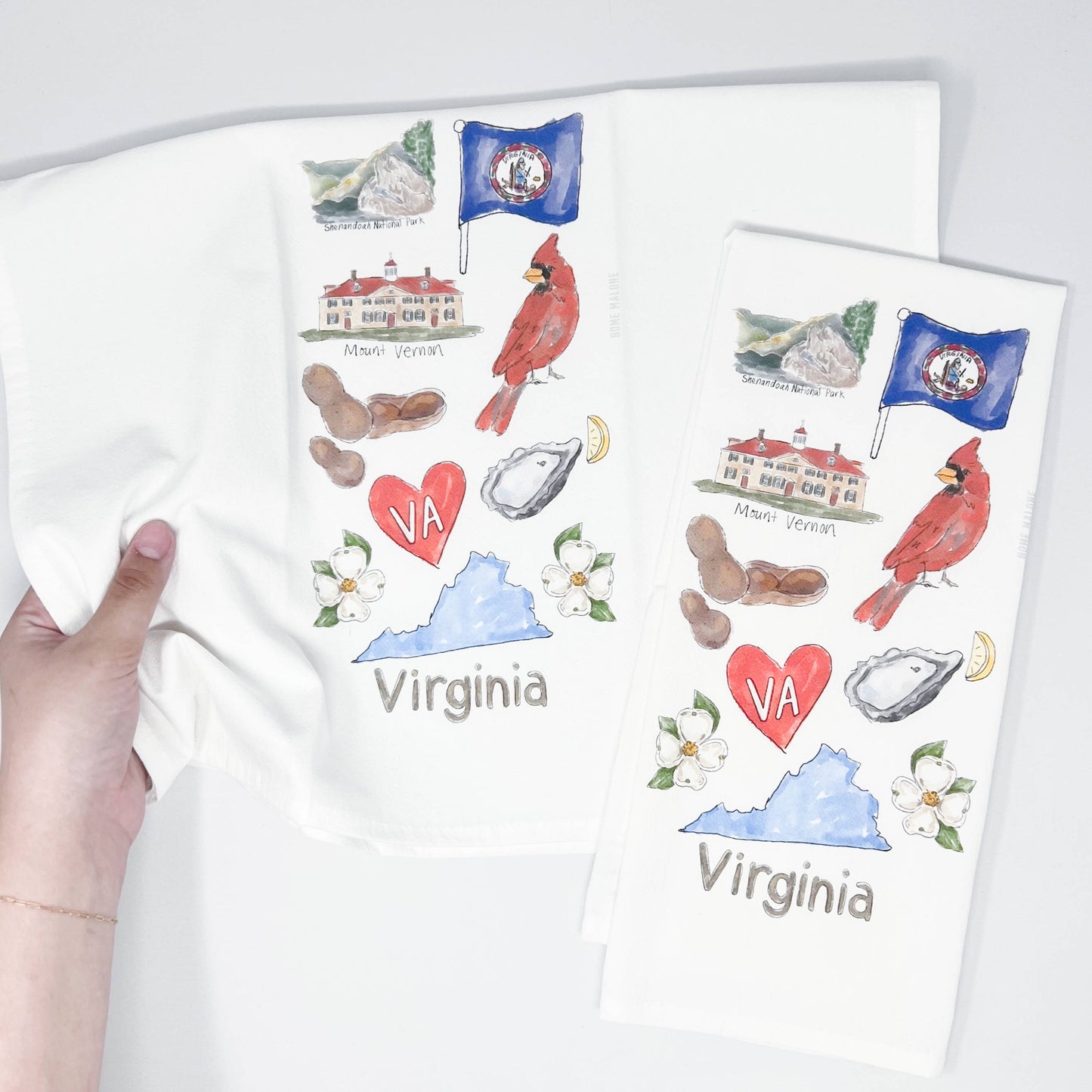 Virginia Icons Tea Towel