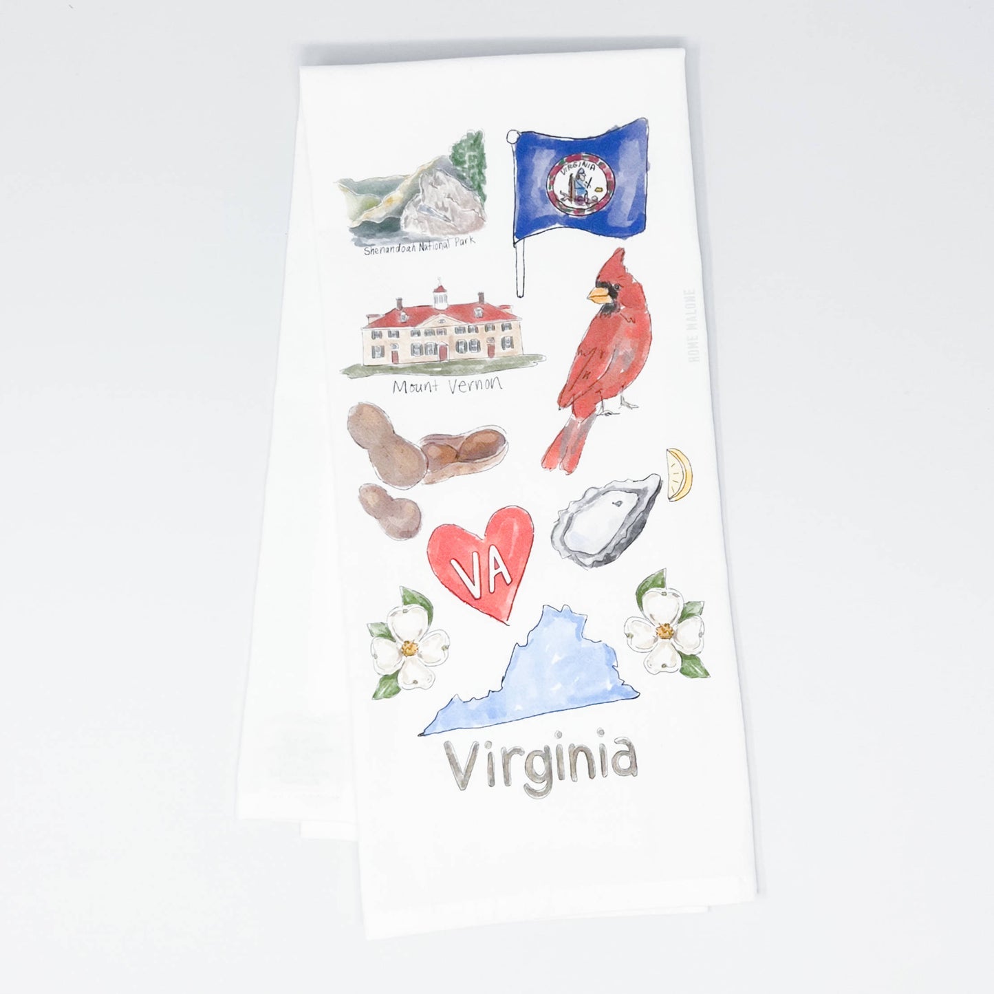 Virginia Icons Tea Towel