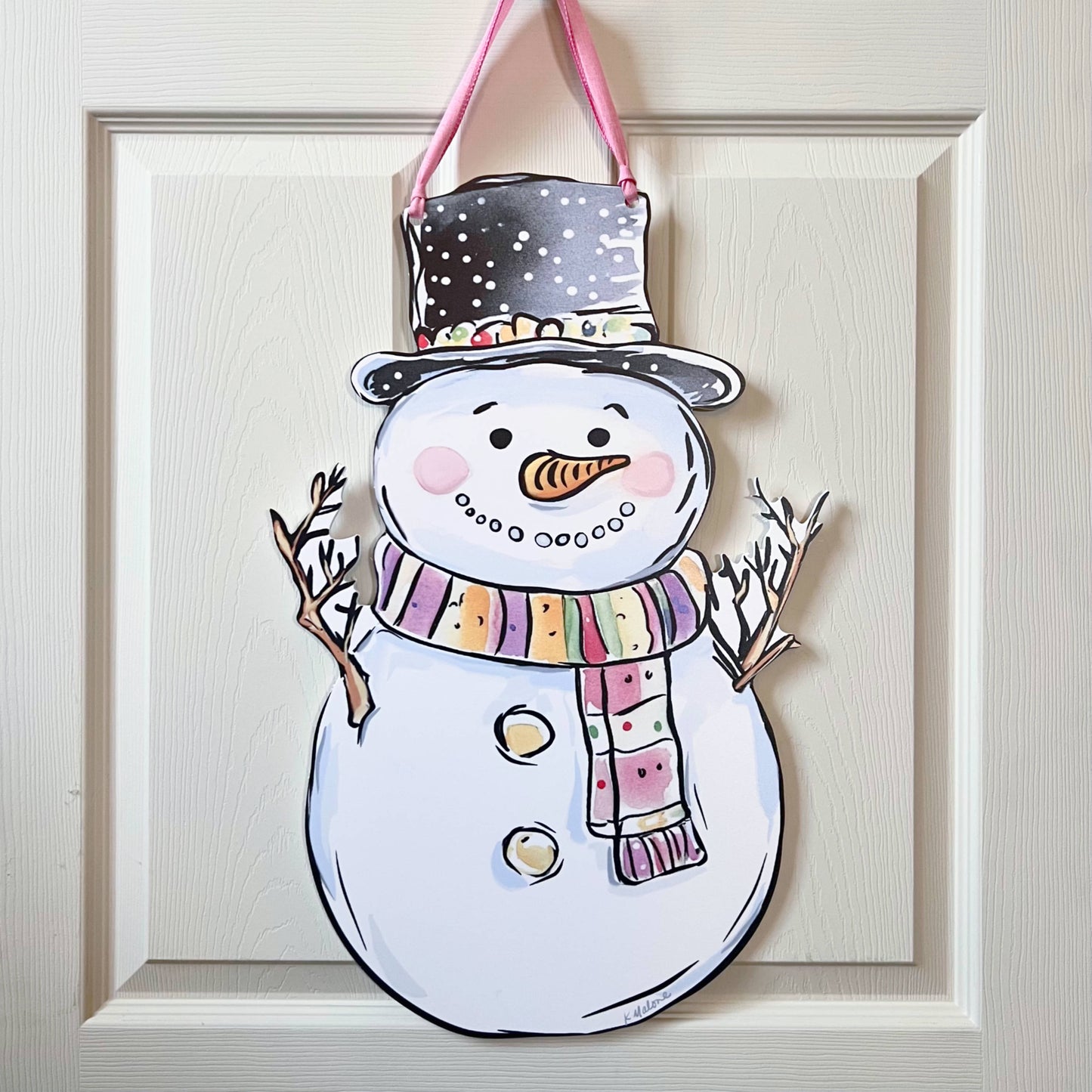 Winter Snowman Door Hanger