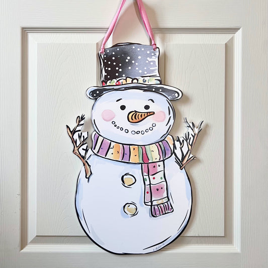 Winter Snowman Door Hanger