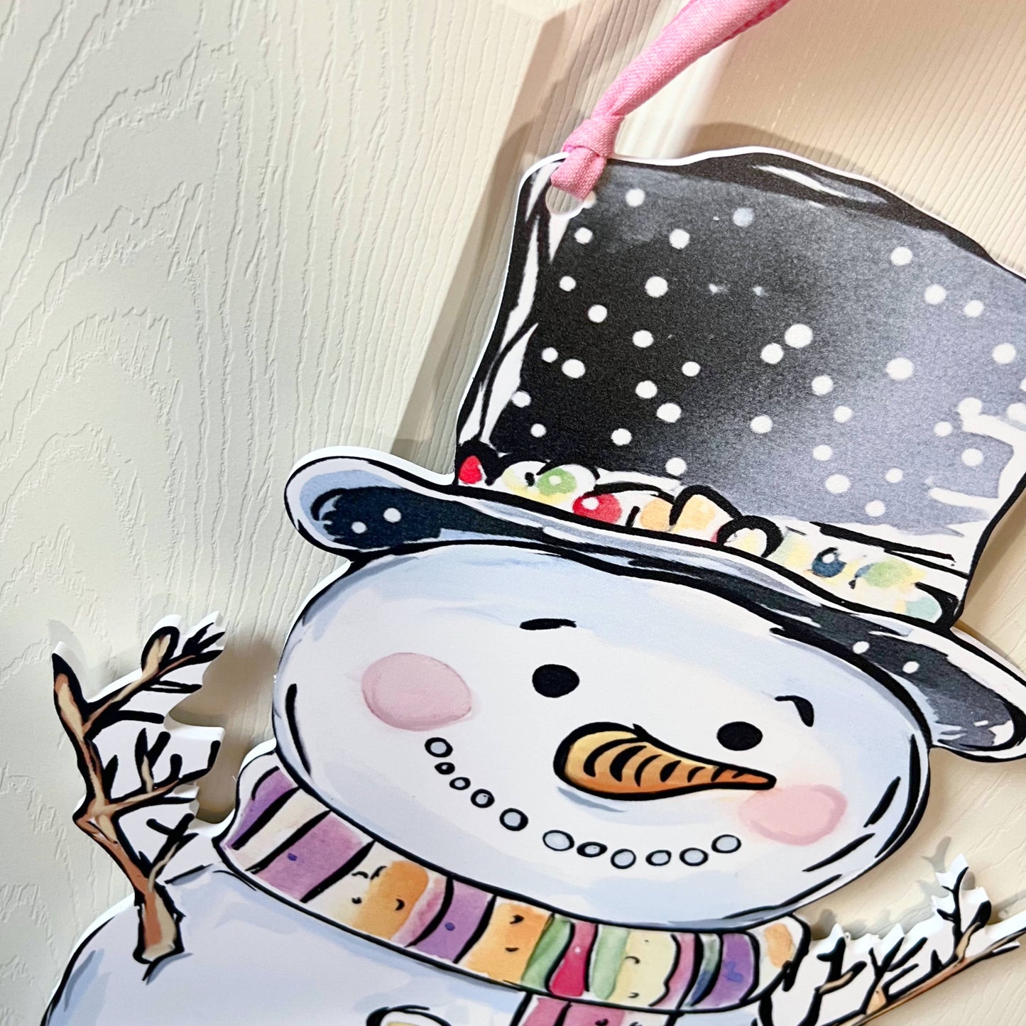Winter Snowman Door Hanger