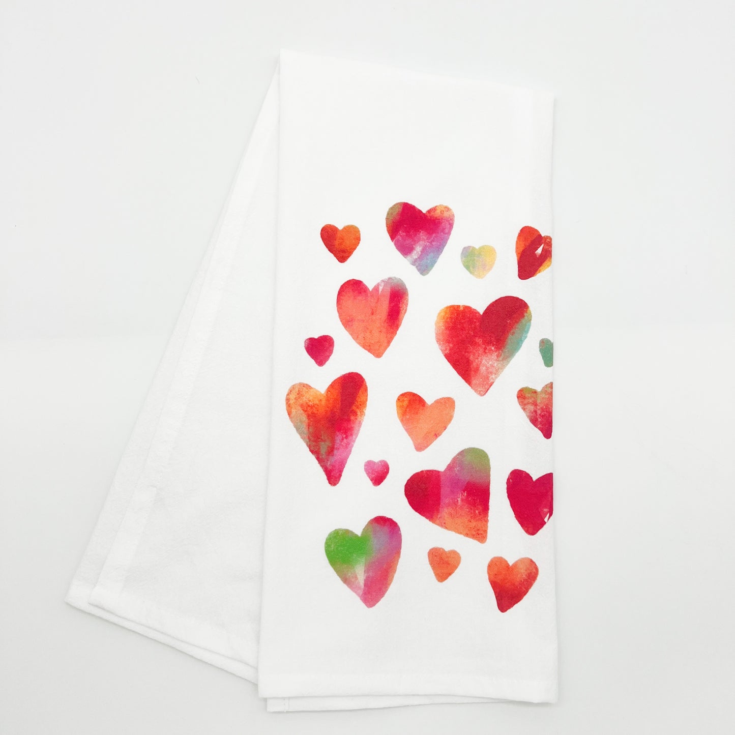 Abstract Hearts Tea Towel - Valentine's Day Kitchen Decor