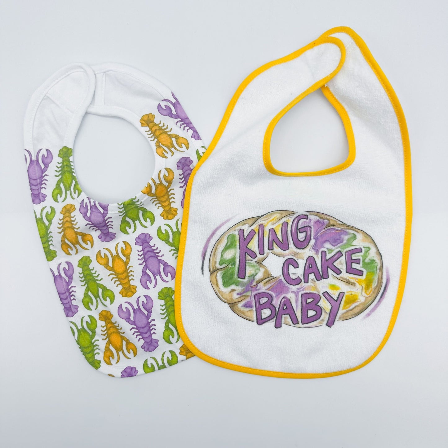 Mardi Gras Crawfish Pattern Baby Bib