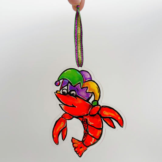 Mardi Gras Crawfish Acrylic Ornament
