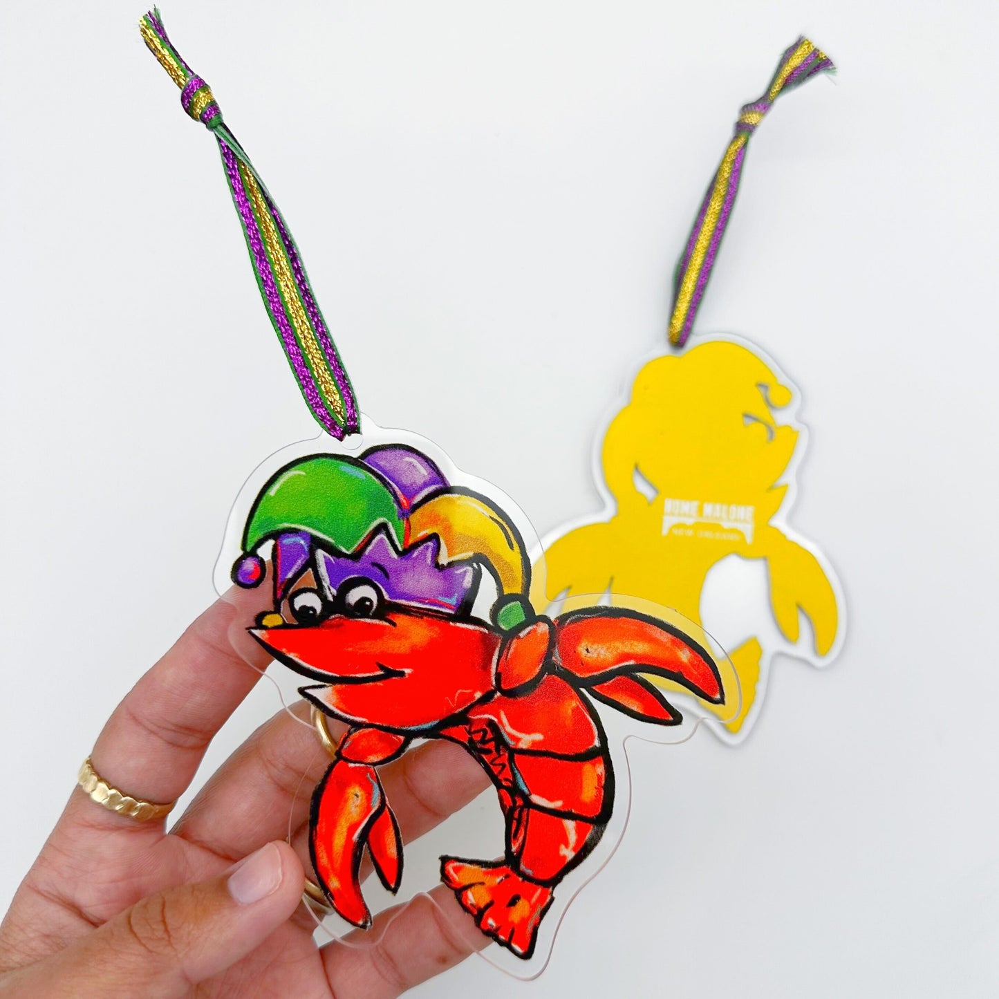 Mardi Gras Crawfish Acrylic Ornament