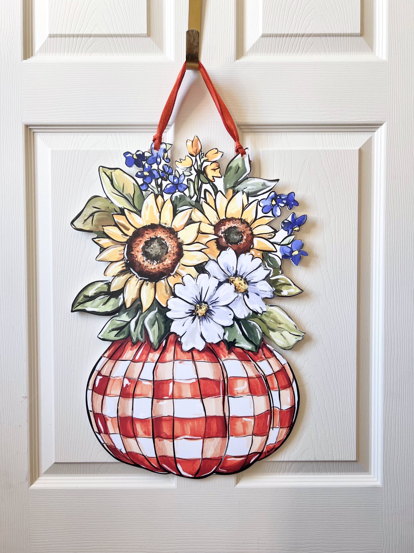 Fall Pumpkin Vase Door Hanger