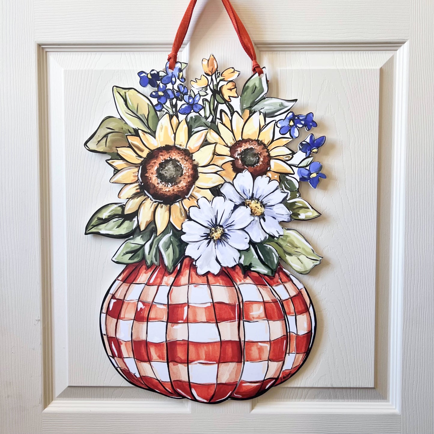 Fall Pumpkin Vase Door Hanger